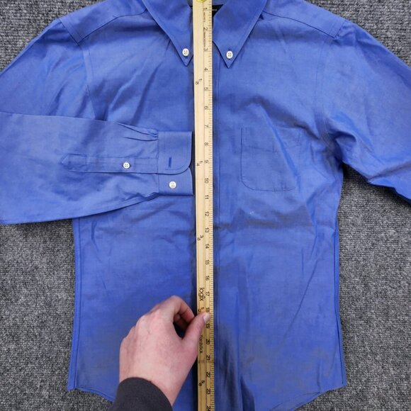 Brooks Brothers Red Fleece Male Teen Size 14 Blue Button Up Shirt Long Sleeve - Picture 3 of 11